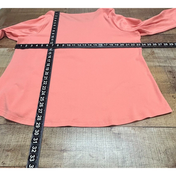Croft & Barrow Top Womens 2X Orange Roll Tab Sleeve Pullover Blouse Tee NWT - Picture 5 of 11